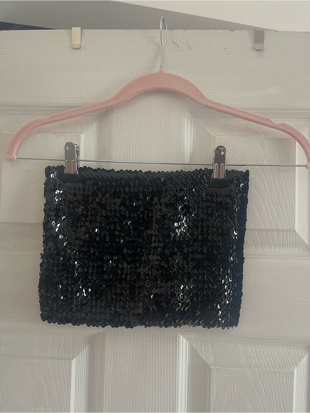 Sequin Strapless Tube Top - Black